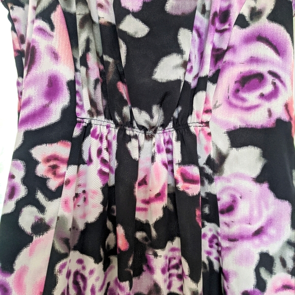 ✨HOST PICK✨ JEANSWEST black, purple & pink sheer Floral Maxi Dress - Picture 4 of 8